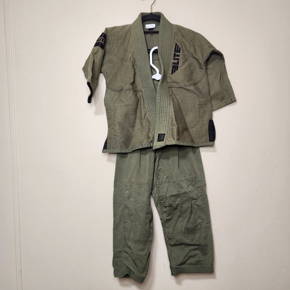 Elite Sports BJJ GI Youth IBJJF Children's Brazilian GI Green C000